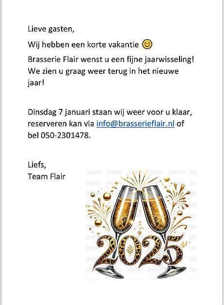 Korte break! Brasserie Flair Groningen