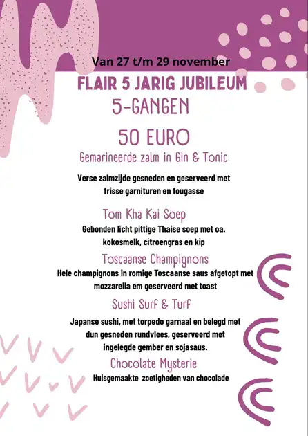 5-jarig Jubileum Flair! - Brasserie Flair Groningen