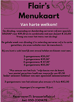 Openingstijden - Brasserie Flair Groningen