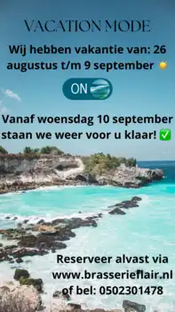 Vakantie! - Brasserie Flair Groningen